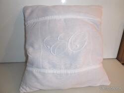 PÁRNA - ALKUKÉPES -  E O - MONOGRAMMAL - HÓFEHÉR - GOMBOS HUZAT - LENVÁSZON   - PÁRNA  - HIBÁTLAN