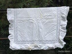 PÁRNAHUZAT - ALKUKÉPES - MONOGRAMOS - HÍMZETT - 78  x 78 cm - RÉGI - OSZTRÁK - HIBÁTLAN