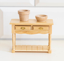 Vintage mini fiókos asztalka, lerakó asztal - bababútor, babaház kiegészítő, miniatűr, játék