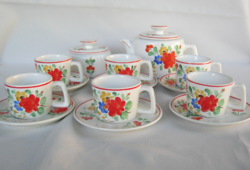 Gránit kerámia kézzel festett 6 személyes kávéskészlet kávés csésze kanna cukortartó