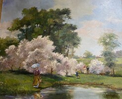 Pierre Eugene Duteurtre (Franciaország, 1911-1989) :  Séta a parkban