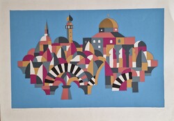 György Hegyi - Jerusalem - Screen print, 50x70 cm