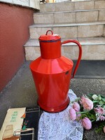 Piros Zománcos zománcozott Jászkiséri  Ceglédi kanna falusi paraszti