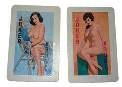 1970's.Régi műbőrtokos meztelen csajszis Pin up girl akt erotikus römi kártya HIBÁTLAN HIÁNYTALAN 2.