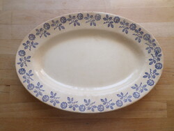 Régi francia Longwy fajansz ovális tál 22 x 32 cm