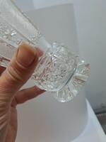 Cseh metszett üveg kristály váza biedermeier jellegű talppal