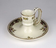 1X598 Vajszínű, Sissy mintás Zsolnay porcelán sétáló gyertyatartó