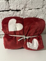 Piros szíves takaró 200x230 cm