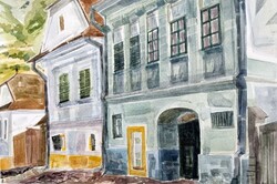 Ughy Miklós: "Torockói házak" - eredeti akvarell 2014-ből