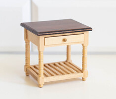 Vintage konyhai asztal - bababútor, babaház kiegészítő, miniatűr, játék