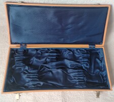 Retro evőeszköztartó (fa) doboz selyem béléssel
