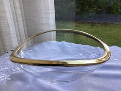 Vintage arany szegélyes  kristály kínáló