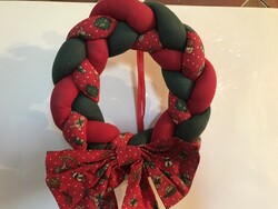 ADVENTI KOSZORÚ - ÚJ - ALKUKÉPES - KÉZIMUNKA - TEXTIL - PAMUT -  18 cm - HIBÁTLAN