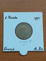 SPANYOLORSZÁG 1 PESETA 1966 (71) Alumíniumbronz, Francisco Franco PAPÍRTOKBAN