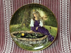 Porcelán mesetányér, Békakirály, falitányér, falidísz, falikép