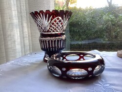 Rubin Kristályváza  hamutartóval