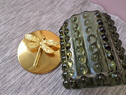 Fém tetős üvegtároló szitakötővel