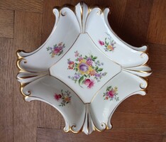 Ilmenau porcelán tányér, tálka virág motívummal