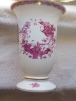 Indiai kosár mintával  váza   Herendi porcelán 22 cm