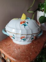 KIÁRUSÍTÁS!  Herendi pipacs mintás citromfogós leveses tál