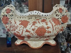 Alt Wien Austria Teplitz Turn,Ernst Wahliss 1894-1900 Nagyméretű Fajansz Asztalközép,Kínáló.40 cm.