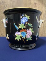 Herendi Fekete Viktória mintás óriás kaspó! XXl méret! Hibátlan!