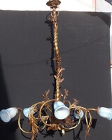 ANTIK ROKOKO RÉZ CSILLÁR KÉK BURÁKKAL