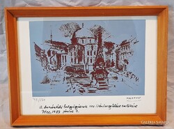 Martyn Ferenc (1899- 1986): Pécs, Széchenyi tér, szitanyomat 1.- Ft-ról!!!