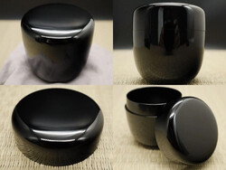 Shuho Takasaki által készített japán lakkozott fa natsume teatartó