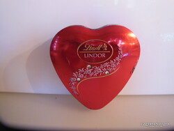 FÉMDOBOZ - LINDT - STRASSZOS - 10 x 9 x 3 cm - HIBÁTLAN