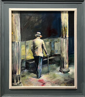 DÖRNYEI ISTVÁN - ÁRNYÉKBA LÉPVE 60X50 CM  (OLAJ)
