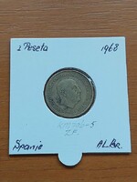 SPANYOLORSZÁG 1 PESETA 1966 (68) Alumíniumbronz, Francisco Franco PAPÍRTOKBAN