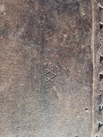 Antik öntöttvas kályha előtét, szikrafogó