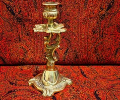 Antik hatású öntött réz gyertyatartó – neorokokó.