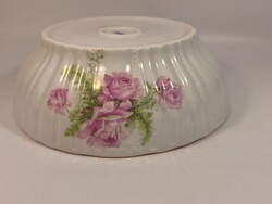 Zsolnay nagyméretű 25cm rózsás porcelán pogácsás tál, pörköltes, levesestál