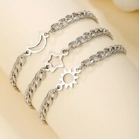 Nap Hold És Csillag Karkötő Hipoallergén Ékszerszett Nemesfém Rozsdamentes Acél 3 Darab Együtt Új!