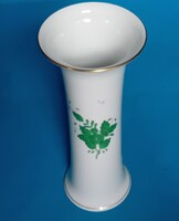 Herendi  váza zöld Apponyi mintával