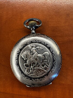 Armada Watch 16 köves antik zsebóra – Szent György domborművel, 1900 körül