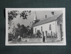 Képeslap,Balatonszepezd,Ref. templom,utca látkép,részlet,1955-