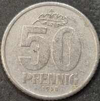 Német Demokratikus Köztársaság 50 pfennig, 1958.