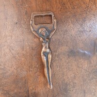 Érdekes régi bronz női aktos sörnyitó (10,3x3,5x1,2 cm)