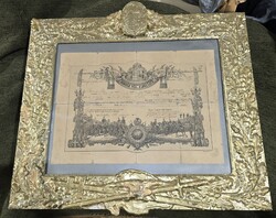 Katona obsit "Vég-elbocsátó" levél 1886 különleges keretben