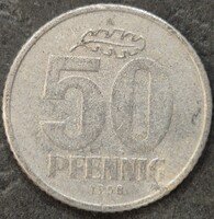 Német Demokratikus Köztársaság 50 pfennig, 1958.