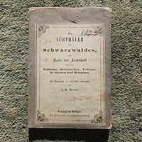 Vászonpapir Antik Német vászonpapir Térkép a fekete erdőről 1840.-ből!