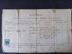 1919. Református áttérési anyakönyvi kivonat – Budapest, Horváth Emil lelkész aláírásával