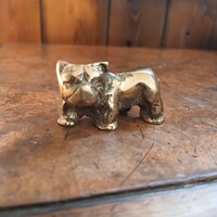 Csodaszép régi réz kutya szobor: bulldog (2,6x4,5x2,5 cm)