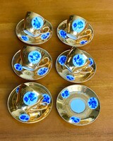 KAHLA, NÉMET PORCELÁN KÁVÉS, MOKKÁS RETRO KÉSZLET 5 CM