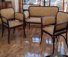 Bécsi szecessziós thonet kanapé két db. karosszékkel