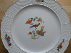 Régi TK Thun porcelán kerek kínáló tál paradicsommadaras mintával 30 cm