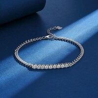 Moissanite Gyémánt Köves Karkötő 925 Tiszta Ezüst 0,9 Karátos Ródium Bevonatú + Ékszerdoboz Új.